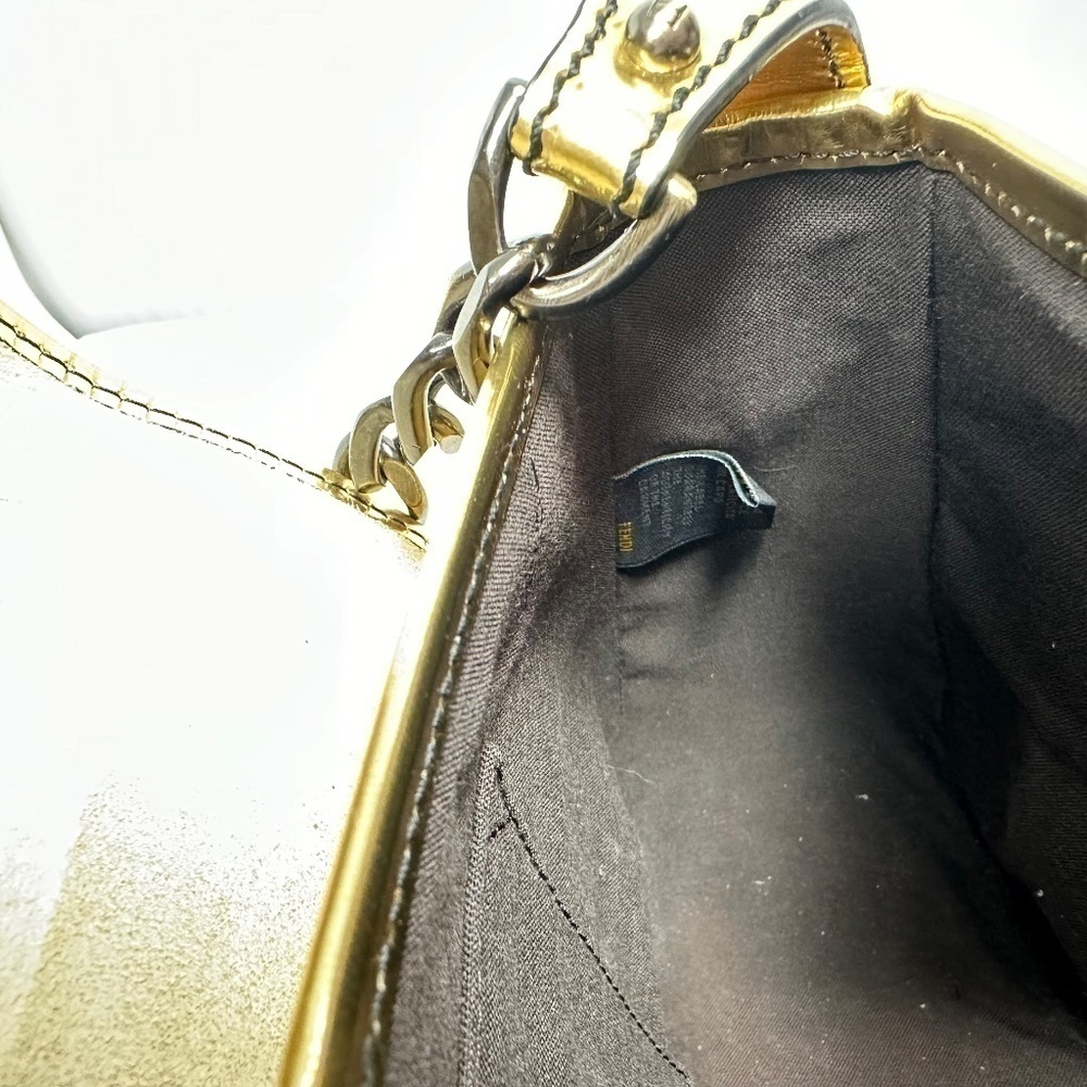 FENDI B. Bis Gold Metallic Flap Bag - Picture 11 of 12